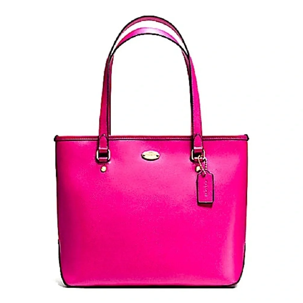 COACH Crossgrain Pink Leather Tote Bag
